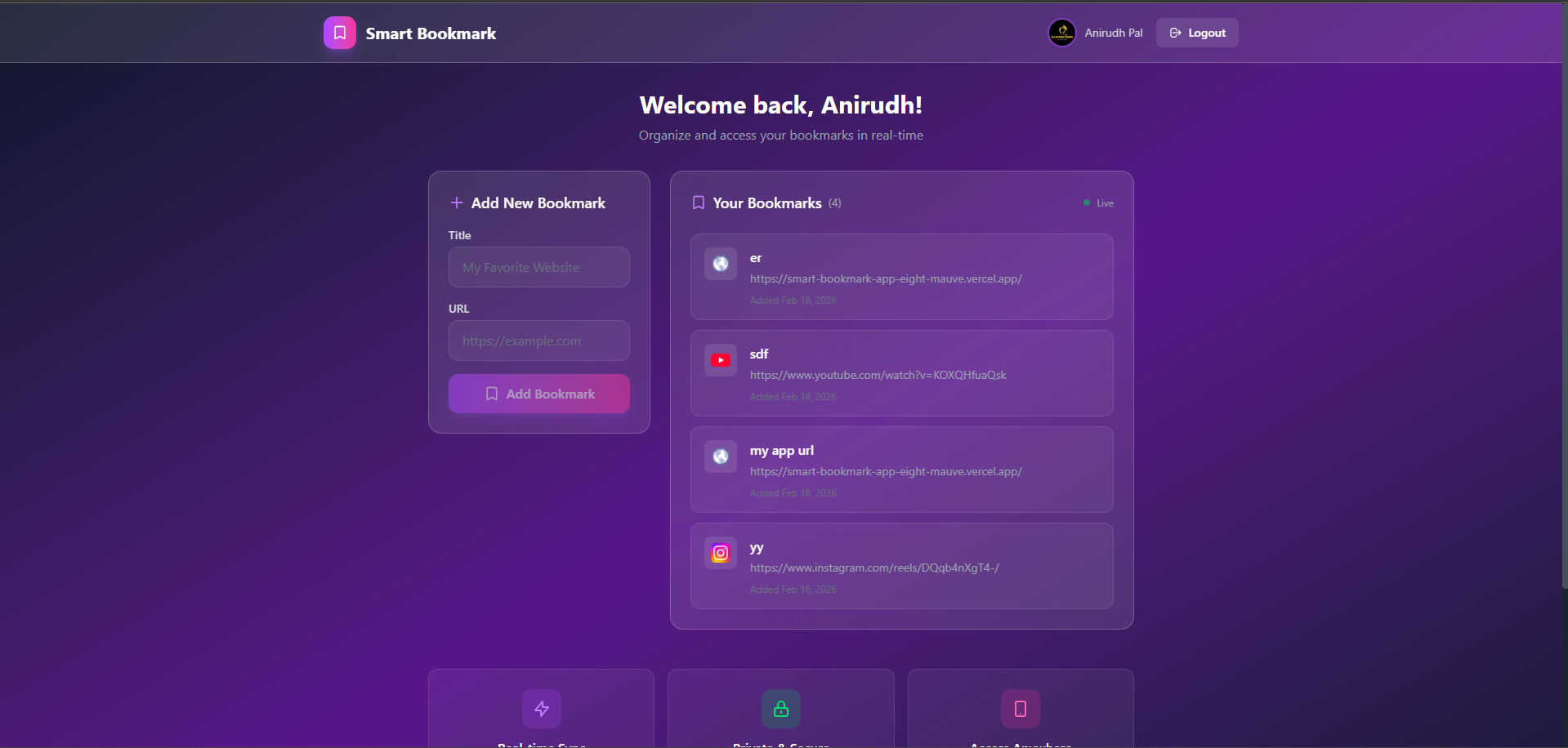 Smart Bookmark App